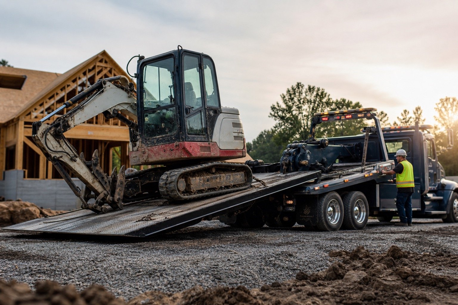 Heavy Machinery Recovery: Bobcats, Excavators, Equipment Transport & Jobsite Towing